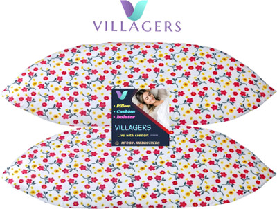 VILLAGERS LUXURY Polyester Fibre Abstract Sleeping Pillow Pack of 2(Multicolor)