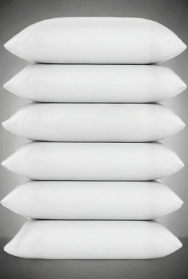 LIPONOS LUXURY Polyester Fibre Solid Sleeping Pillow Pack of 6(White)