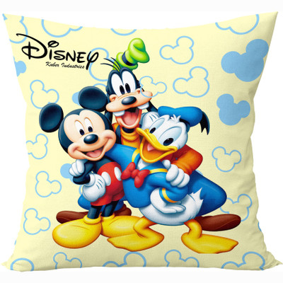 KUBER INDUSTRIES Microfibre Toons & Characters Cushion Pack of 1(Yellow)