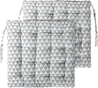 KUBER INDUSTRIES Microfibre Solid Chair Pad Pack of 2(Grey)