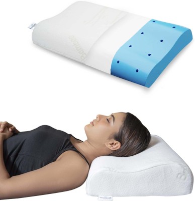 WELLGIVER Gel Cervical Pillow for Side Sleeping - Bamboo Cover Memory Foam Solid Orthopaedic Pillow Pack of 1(White)