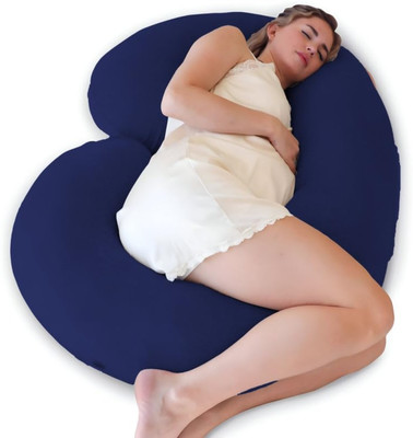 WINX Premium series Polyester Fibre Solid Pregnancy Pillow Pack of 1(Dark Blue)