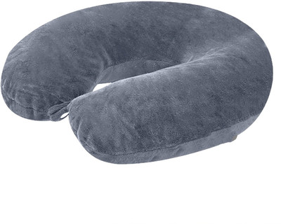 brikshi u- Shape Microfibre Solid Travel Pillow Pack of 1(Grey)