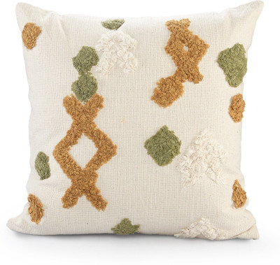 SASHAA WORLD Home Decor Polyester Fibre Solid Cushion Pack of 1(Natural)