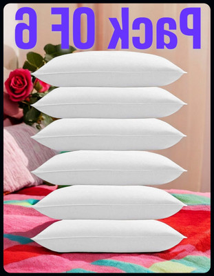 JAYOG ENTERPRISE White Pillow 6 Microfibre Solid Sleeping Pillow Pack of 6(White)