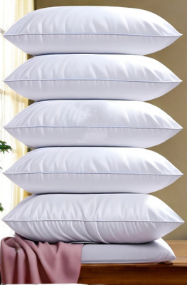 GUNVAR INDIA PRIVATE LIMITED LUXURY Polyester Fibre Solid Sleeping Pillow Pack of 5(White)