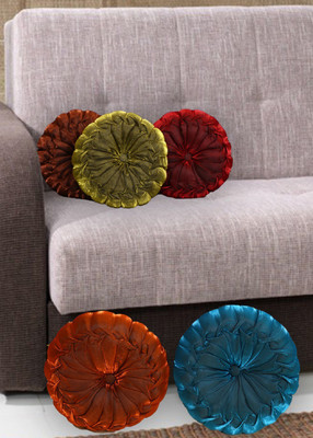 KUBER INDUSTRIES Polyester Fibre Solid Cushion Pack of 5(Multicolor)