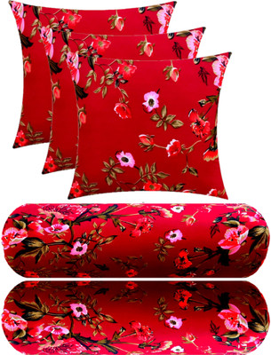 GKM Microfibre Floral Sleeping Pillow Pack of 5(Maroon)