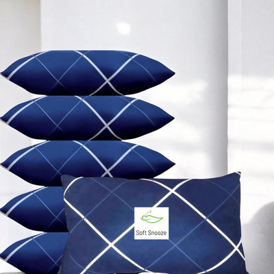 SOFT SNOOZE Soft Luxury Microfibre Abstract Sleeping Pillow Pack of 6(Blue)