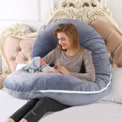 pillow tree Polyester Fibre Pregnancy Pillow Pack of 1 Solid(Dark Grey)