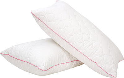 Sleep Time Hotel Pillow with Soft and Firm Fluffy, Pillows for Side and Back Sleeper Polyester Fibre, Microfibre Geometric Sleeping Pillow Pack of 2(White)