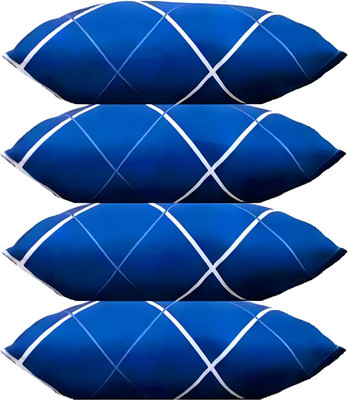Cozy Palace Microfibre Solid Sleeping Pillow Pack of 4(Blue)