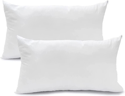 Fluffy Microfibre Solid Sleeping Pillow Pack of 2(White)