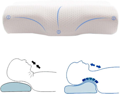 Snug Stuff Orthopedic Memory Foam Solid Sleeping Pillow Pack of 1(White)