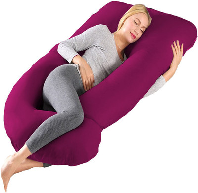 Daddy Cool Full Body Support Microfibre Solid Pregnancy Pillow Pack of 1(Wine)