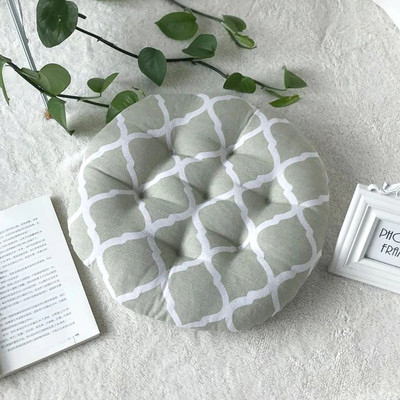 The Purple Tree Polyester Fibre Motifs Chair Pad Pack of 1(Grey)