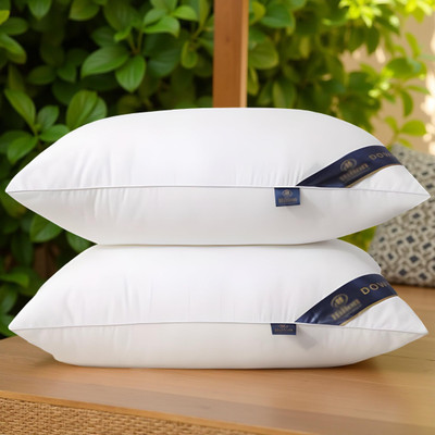 CIEZAR Microfibre Solid Sleeping Pillow Pack of 2(White)