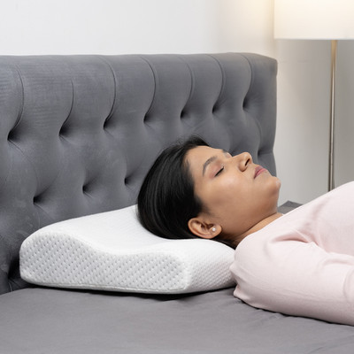 Wakefit Memory Foam Solid Sleeping Pillow Pack of 1(White)