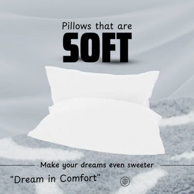 Pisaganj Microfibre Sleeping Pillow Pack of 2 Solid Satin Microfiber Sleeping Pillow for Home|17x27 Inch Soft Fluffy Plan Pillow(White)