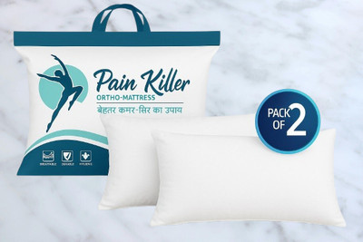 Pain killer ortho mattress Memory Foam Sleeping Pillow Pack of 2 Solid Luxury Memory Foam Geometric Sleeping Pillow(White)