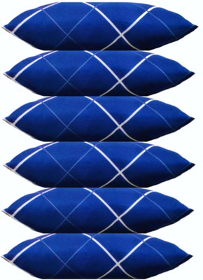 ERANC LUXURY Polyester Fibre Solid Sleeping Pillow Pack of 6(Blue)