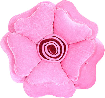 KUBER INDUSTRIES Microfibre Floral Cushion Pack of 1(Pink)