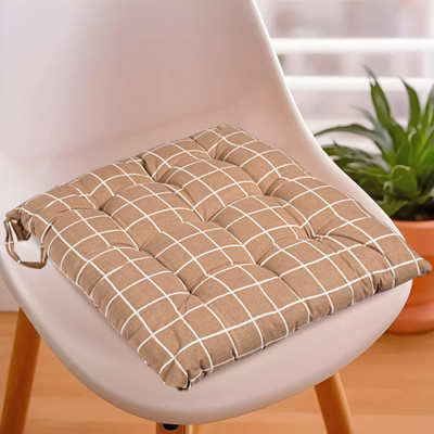 KUBER INDUSTRIES Microfibre Abstract Chair Pad Pack of 1(Brown)