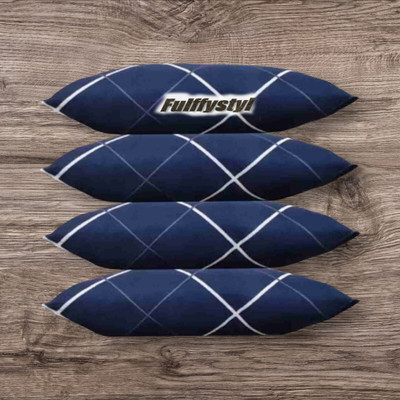 fulffystyl Microfibre Sleeping Pillow Pack of 4 Solid Soft(Blue)