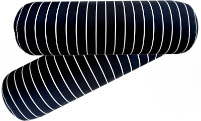 GKM Microfibre Stripes Bolster Pack of 2(Black)