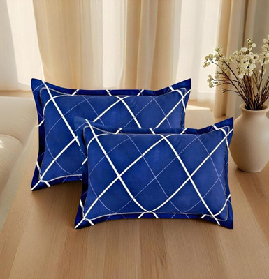 Regnar Luxury Microfibre Solid Sleeping Pillow Pack of 2(Blue)