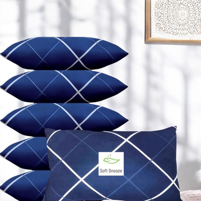 SOFT SNOOZE Soft Luxury Microfibre Abstract Sleeping Pillow Pack of 6(Blue)