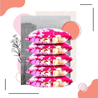 CATHROL Microfibre Solid Sleeping Pillow Pack of 5(Pink)