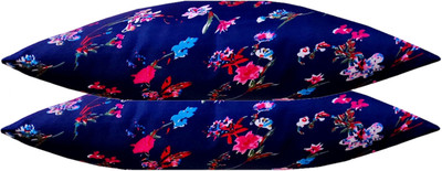 Swikon star Microfibre Floral Sleeping Pillow Pack of 2(Blue)