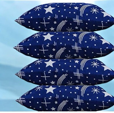 SOFT SNOOZE Microfibre Polka Sleeping Pillow Pack of 4(Blue)