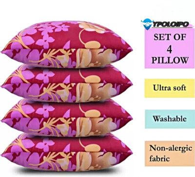 YPOLOIPO Polyester Fibre Sleeping Pillow Pack of 4 Abstract LUXURY(Pink)
