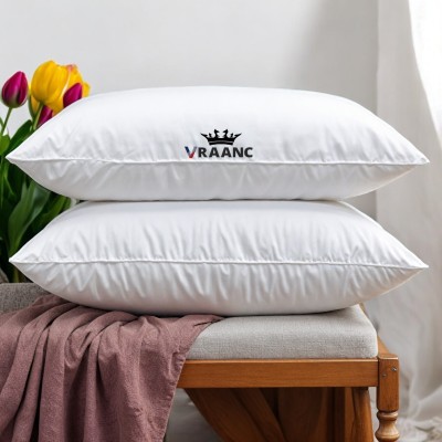 vraanc Luxury Cotton Solid Sleeping Pillow Pack of 2(White)