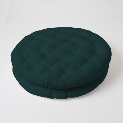 SKANDA FAB Polyester Fibre Solid Floor Cushion Pack of 2(Botanical Green)