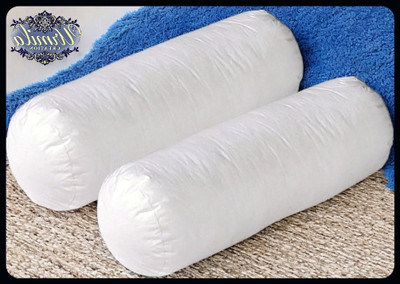 JAYOG ENTERPRISE Round Microfibre Solid Bolster Pack of 2(White)