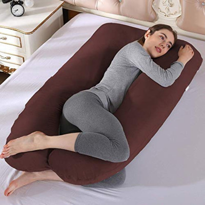 dyf ultra soft u shaped Polyester Fibre Solid Pregnancy Pillow Pack of 1(Brown)