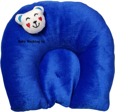 Baby Hashtag Polyester Fibre, Mustard Seeds Baby Pillow Pack of 1 Animals(Blue)