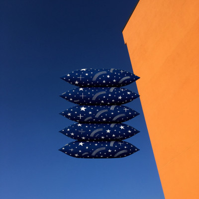 CATHROL Polyester Fibre Sleeping Pillow Pack of 5 Abstract 5 Pillows(Blue)