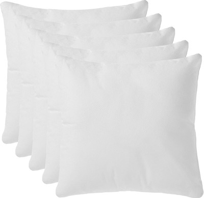 Kindar Care Microfibre Cushion Pack of 5 Solid Soft Filler Cushion, Sofa Cushion, Square Pillow Comfortable Pillows, 12X12 Inch(White)