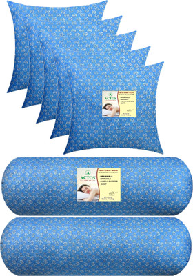 ACTOS 5 Cuhion 2 Microfibre Floral Bolster Pack of 7(Light Blue)