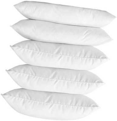Swikon star Polyester Fibre Solid Sleeping Pillow Pack of 5(White)