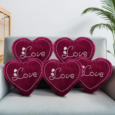 KUBER INDUSTRIES Microfibre Abstract Cushion Pack of 5(Maroon)