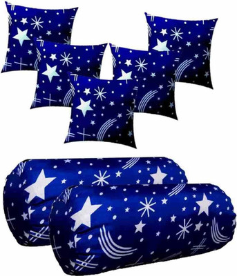 vyomfit Microfibre Bolster Pack of 7 Solid Round(Blue)