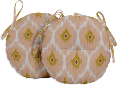 Vargottam Polyester Fibre Geometric Chair Pad Pack of 2(Peach1)