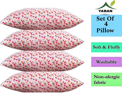 YABAN Polyester Fibre Abstract Sleeping Pillow Pack of 4(PRINTED)
