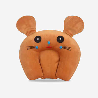 Toes Kids Microfibre Baby Pillow Pack of 1 Toons & Characters Soft & Lightweight, Head Shaping Baby Pillow | Ideal for Newborns & Toddlers |(Brown)