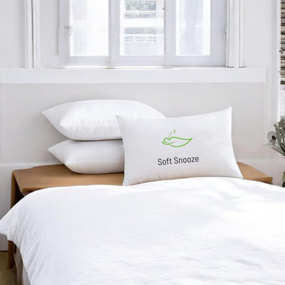SOFT SNOOZE Soft Luxury Microfibre Solid Sleeping Pillow Pack of 3(White)